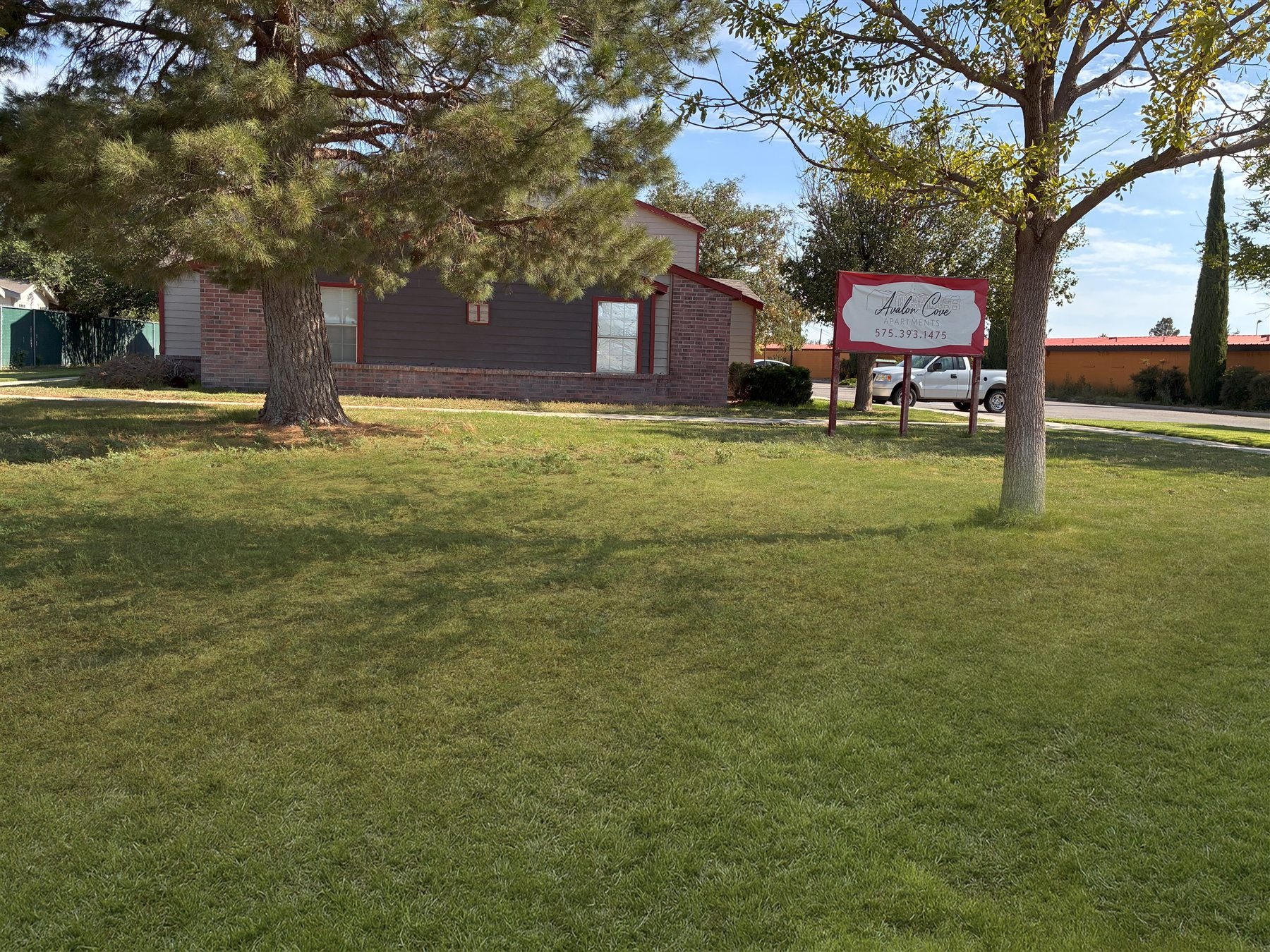 Mature trees and lawn at Avalon Cove